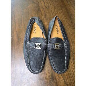Starsax Gary 1 Men Black Leather with Rubber Sole Loafers Shoes Size US 10.5